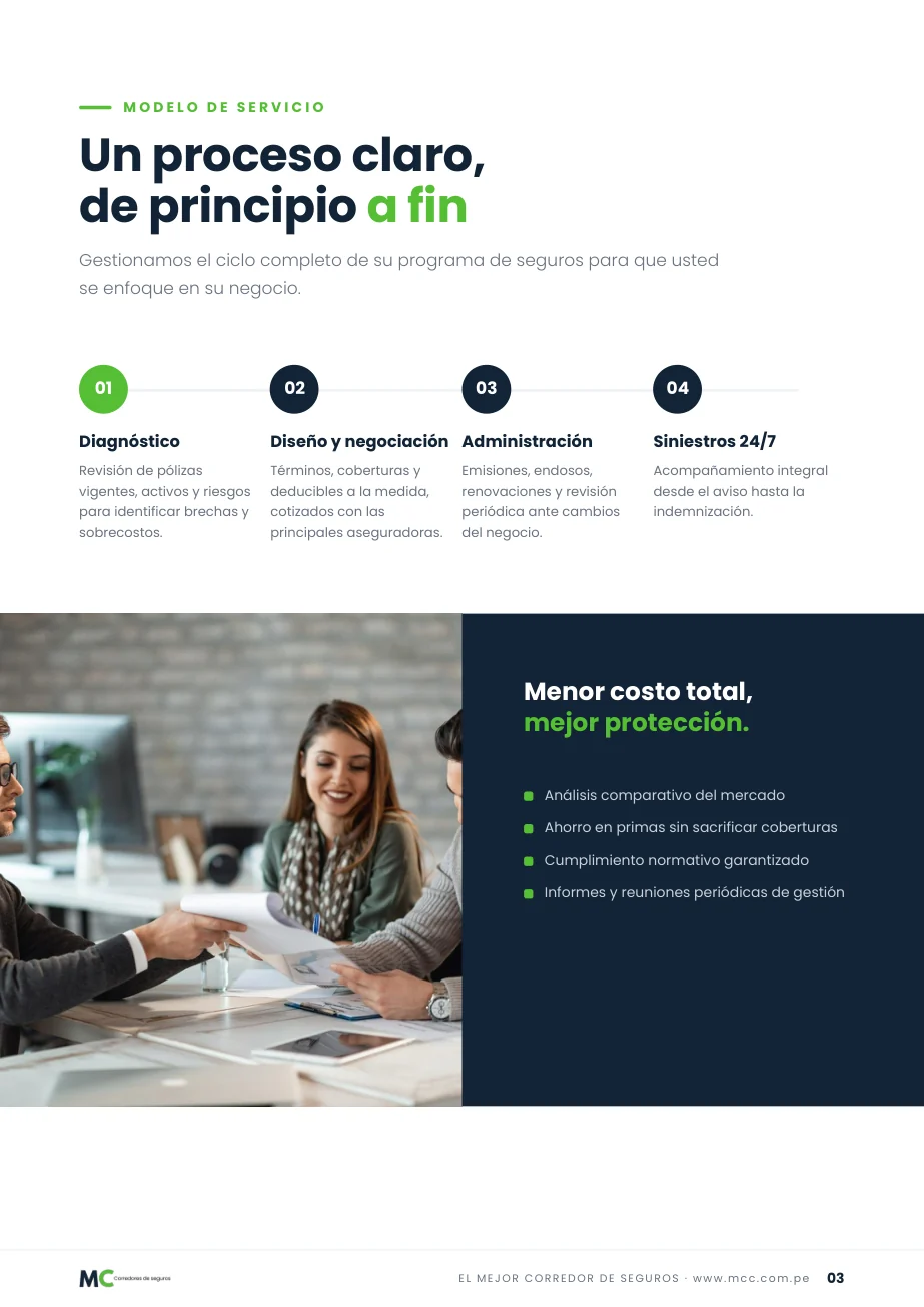 Brochure corporativo MC, página 3 de 7