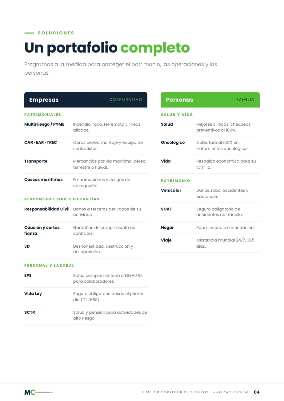 Brochure corporativo MC, página 4 de 7